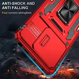 Ударостійкий чохол Camshield Army Ring для Xiaomi Poco X6 Pro Червоний / Red - мініатюра 2