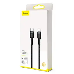 PD Кабель Baseus Cafule Cable Type-C to iP PD 20W 1m сірий+чорний CATLKLF-G1 - мініатюра 2