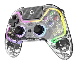 Геймпад Bluetooth джойстик GamePro GPS-13T Bluetooth 5.3/USB (PC/iOS/Android/PS3/PS4) DualShock RGB Transparent - мініатюра 2