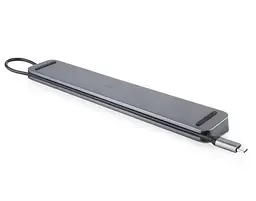 USB-хаб Real-el CQ-1000 USB3.0х3/USB-C/HDMI/VGA/RJ45/SD/TF/3.5 mm audio, 0.4m, Космічний сірий - мініатюра 3