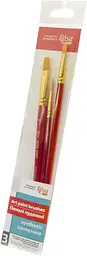 Набір пензлів 3, синтетика, 3шт, плоска (№ 8,12), кругла (№6), к.р., ROSA START 184143