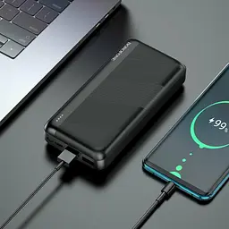 Портативний зарядний пристрій для телефону Power bank Borofone BJ27A Pindar 10.5W 20000 mAh Чорний - мініатюра 4