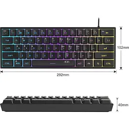 Клавіатура MageGee TS91 Black (6971969720299-UA) [159848] - мініатюра 4