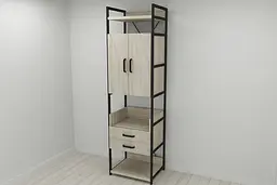Шафа Гардероб Уні секція 5 серії Конект Ferrum-decor 220x60x50см Чорний метал ДСП Дуб Сонома 32 мм (FRD-104513) - мініатюра 7