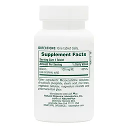 Вітаміни та мінерали Natures Plus Niacin 100 mg, 90 таблеток - мініатюра 2