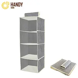 Підвісний органайзер 4 секції полиці тканинні в шафу 28x28x80 см ASH-06 - мініатюра 2