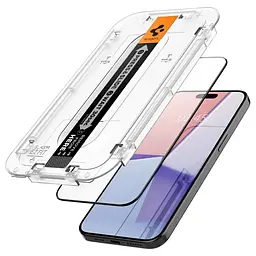 Захисне скло Spigen EZ FIT GLAS.tR Black для iPhone 15 Pro (2 шт.) (AGL06893) - мініатюра 3