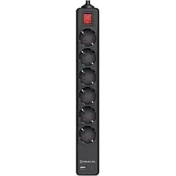 Мережевий фільтр живлення REAL-EL RS-PROTECT 605 3m, black (EL122300041)