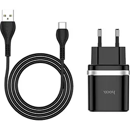 Зарядний пристрій HOCO C12Q Smart USB QC 3.0 + кабель USB-A — USB-C 18 Вт чорний (6931474716293) - мініатюра 5