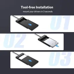 Зовнішній корпус Ugreen 2.5 "USB 3.0 SATA HDD SSD кишеню для жорсткого диска (30847) - мініатюра 3