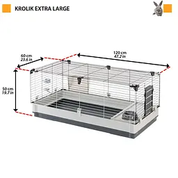Клітка для кроликів і морських свинок Ferplast Krolik Extra Large сіра 120x60x50 см 57071517 - мініатюра 2