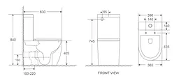 Унітаз-компакт Mixxus Premium Ellipse-0401-T1 630x390x840 мм, система змиву Tornado 1.0 MP6467, Білий - мініатюра 3