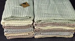 Набір рушників для обличчя з льону 6 шт. 50х90 см L&M Home Textiles XT-517-144 вафельні рушники пастельні кольори в наборі - мініатюра 7