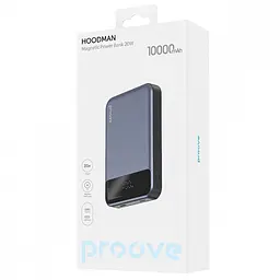 Універсальна мобільна батарея Proove Hoodman Magnetic 20W 10000mAh Чорний (PBH120010001) - мініатюра 2