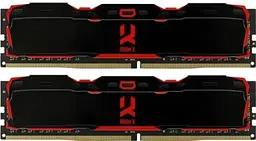 Пам'ять 16Gb x 2 (32Gb Kit) DDR4, 3200 MHz, IRDM X, Black, 16-18-18-36, 1.35V, з радіатором Goodram teh0020259