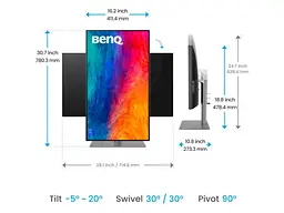 Монітор BenQ PD3225U (9H.LLYLA.TBE) - мініатюра 8