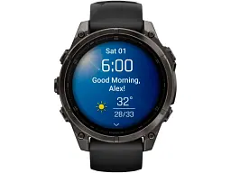 Спортивний годинник Garmin Fenix 8 47mm AMOLED Sapphire Carbon Gray DLC Titanium w. Black/Pebble Gray S. Band (010-02904-20/21) - мініатюра 2