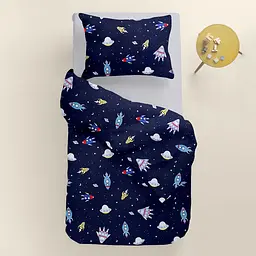 Дитяча постільна білизна в ліжечко Cosas Galaxy Night CS3 110х140 см (GalaxyNight_52Grey_140) - мініатюра 2