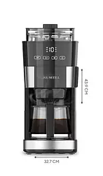 Кавоварка KUMTEL HFCM-02 Black (крапельна з вбуд.кавомолкою) - мініатюра 2