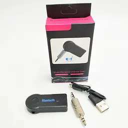 Бездротовий ресивер Bluetooth 3.0 AUX адаптер з роз'ємом jack 3.5 мм B функцією hands free UKC чорний - мініатюра 3