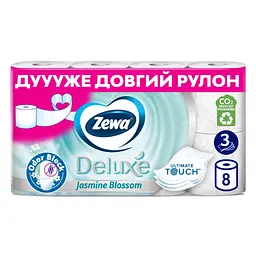 Туалетний папір Zewa Deluxe Жасмин 3 шари 8 рулонів (7322541171753) - мініатюра 2
