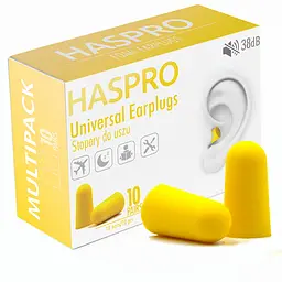 Пінні беруші для сну 10 пар HASPRO MULTI10 SNR 38 дБ Жовті (1118-02)