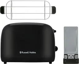 Тостер Russell Hobbs Colours Plus 1600 Вт нержав. підігрів розморозка чорний - мініатюра 2