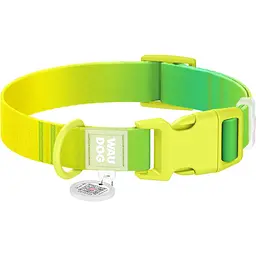 Нашийник для собак Waudog Nylon Recycled c QR паспортом градієнт розмір XL 2.5х37-58 см салатний