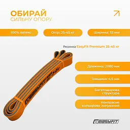Двошарова резинка для підтягування EasyFit Premium 25-45 кг - мініатюра 3