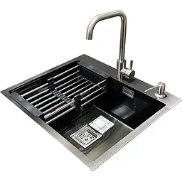 Комплект мийка + змішувач Romzha Arta Nova U-550 Max BL (B)