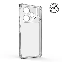 Прозрачный чехол для TECNO Pova 6 (LI7) с защитой камеры и усиленными бортами, тонкий, силиконовый, бесцветный, ударопрочный, противоударный бампер с закрытой камерой, ArmorStandart (ARM78225) - мініатюра 2