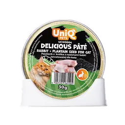Смачний паштет UNIQ PETS CAT WET FOOD ROYAL RABBIT з кролика та насіння подорожника, 30 г - мініатюра 4