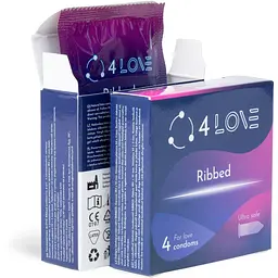 Презервативи 4Love Ribbed ребристі 4 шт. - мініатюра 2