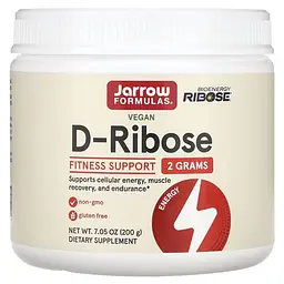 D-рибоза Jarrow Formulas D-Ribose Vegan, 200 грам для відновлення м'язів та витривалості