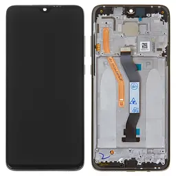 Дисплей для Xiaomi Redmi Note 8 Pro, чорний, з рамкою, High, hybrid dual SIM, M1906G7I, M1906G7G