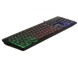 Клавіатура KB-UML-01-UA, Black, USB, 3-х кольорове підсвічування в стилі "райдуга" Gembird teh0028273