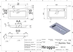 Умивальник Miraggio Rostriks Tres глянсовий 0001540, Білий - мініатюра 8