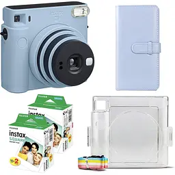 Подарочный набор фотоаппарат Fujifilm Instax Square SQ1, Фотобумага 40 шт, Прозрачный чехол, Фотоальбом 80