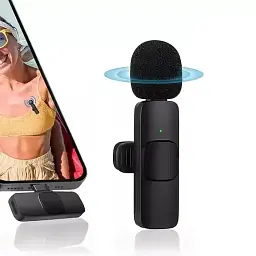 Мікрофон K8 IP Lightning бездротовий петличний Black (17612) - мініатюра 3