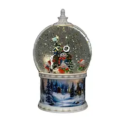 Куля новорічна декоративна що світиться Сніговик 19626 10х16 см