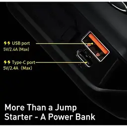 Пускозарядний пристрій бустер Baseus Car Jump Starter 10000mAh CGNL020101 3in1 з функцією павербанку - мініатюра 6