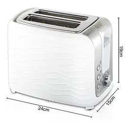 Тостер RAF R.269 на 2 шматочки з функцією розморожування 900W 24х19х15 см White - мініатюра 7