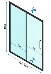 Душова кабіна Rea Rapid Slide 100x150 black REA-K6423 + REA-K6405, Чорний матовий, Універсальна, прозрачний, Чорний матовий - мініатюра 6
