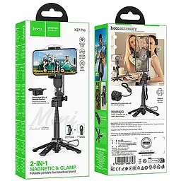 Монопод для селфі K27 Pro magnetic штатив + знімний BT пульт Black Hoco teh0029847 - мініатюра 6