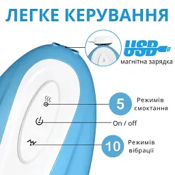 Мастурбатор I'MCUM Oral Pleasure Імітатор орального сексу Синій (FJB229) - мініатюра 6