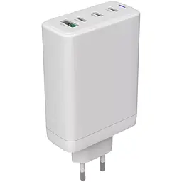 Зарядний пристрій Canyon CU140ACC GaN 150 Вт 3xPD 1xQC EU білий (CNS-CUW140ACC)