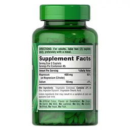 Цитрат магнію Puritan's Pride Magnesium Citrate 200 mg, 90 каплет - мініатюра 2