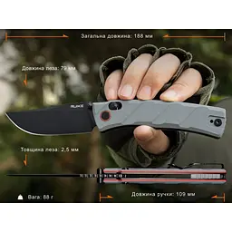Ніж складаний Ruike P856-K сірий - мініатюра 8