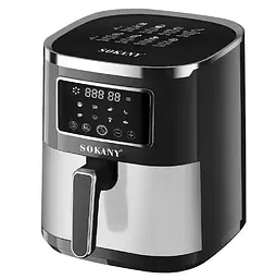 Аерофритюрниця Sokany SK 10052 1700 W Аерогриль безмасляна мультипіч для приготування без олії 7 л з сенсорним керуванням