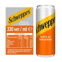 Напій соковмісний Schweppes Tangerine сильногазований з/б 330 мл (924934) - мініатюра 3